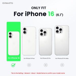 ORNARTO Cover per iPhone 16 6,1 Pollici, Custodia in Silicone Liquido per iPhone 16, Cover Morbida e Resistente con Fodera in Microfibra, Protezione Completa-Menta Verde