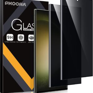 Phoona Privacy Pellicola Protettiva per Samsung Galaxy S23 Ultra 5G 6,8 pollici, Copertura Totale Vetro Temperato,Film Anti-Spy,Anti Graffio,Compatibile con Cover,2 Pezzi