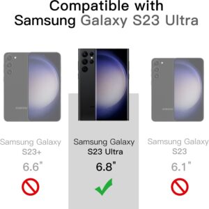 JETech Cover Opaca per Samsung Galaxy S23 Ultra 5G 6,8 Pollici, Custodia Posteriore Glassata Traslucida Sottile, Anti-Impronte (Nero)