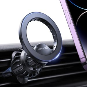 Lamicall Porta Cellulare Auto per MagSafe, [20 x N52 Magneti] 360° Rotazione, Gancio Metallico, Supporto Magnetico Telefono per Presa d’Aria per iPhone 16 15 14 13 12 Pro Max, Huawei, Smartphones