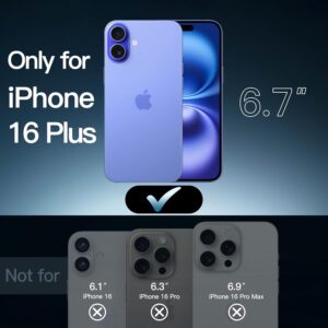 JETech Cover per iPhone 16 Plus 6,7 Pollici, Anti Ingiallimento Antiurto Cellulare Paraurti Custodia, Anti-Graffio Retro Trasparente (Blu Oltremare)
