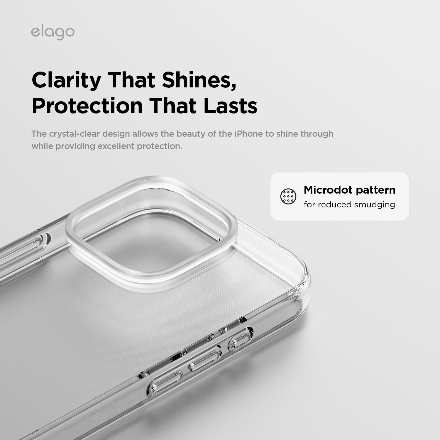 elago Cover Trasparente Ibrida Clear Compatibile con iPhone 16 Pro Cover 6.3" - Tecnologia Ibrida PC + TPU, Paraurti Antiurto, Protezione della Fotocamera Rialzata, Resistente ai Graffi (Clear) - immagine 3