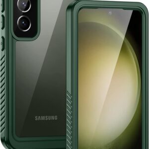 Lanhiem Cover Per Samsung Galaxy S23 5G Impermeabile, IP68 Waterproof e 360 Gradi Protezione, Custodia Subacquea Antiurto Rugged con Full Body Protezione dello Integrata Schermo per S23 6,1″,Verde