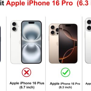 Yoedge Magnetica Cover per iPhone 16 Pro 6,3″ con Cordino, Compatibile con MagSafe, Custodia Traslucida Opaca Hard PC Sottile TPU Antiurto Protettiva Case con Tracolla Laccio Corda Collana, Verde1