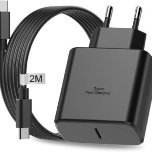 Caricabatterie Samsung 45W,Caricatore USB C Rapido per Samsung Galaxy S24 Ultra/S24+/S23/S22 Ultra/S21/S20/Note,Caricatore Veloce Samsung Alimentatore USB Spina Presa Type C Caricabatterie