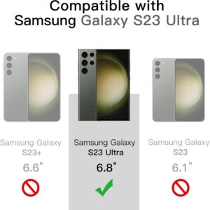 JETech Cover Magnetica per Samsung Galaxy S23 Ultra 5G 6,8 Pollici, Compatibile con MagSafe, Traslucida Opaca Retro Antiurto Cellulare Custodia (Verde Notte)