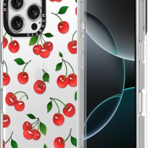 MOSNOVO Cover per iPhone 16 Pro Max – Custodia Trasparente Sottile Antiurto in TPU+PC per Telefono [Protezione Caduta da 6,6 Piedi/Anti-Peel] – Ciliegia Carina