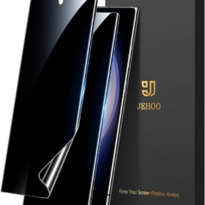 JEHOO 2 Pezzi per Samsung Galaxy S23 Ultra TPU Privacy Pellicola Protettiva, Supporta il riconoscimento delle impronte digitali, Anti-Spia, Senza Bolle Copertura Completa Protezione Schermo TPU Film