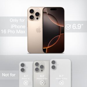 JETech Cover Magnetica per iPhone 16 Pro Max 6,9 Pollici Compatibile con MagSafe, Traslucido Opaco Retro Sottile Antiurto Cellulare Custodia (Titanio Sabbia)