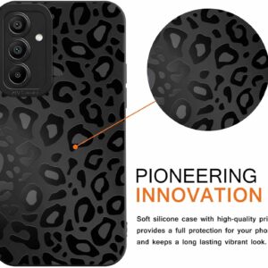 Coalbooliy Custodia Per Samsung Galaxy S23 5G 6,1”, Cellulare Nero Silicone Morbido Cover per telefono Aesthetic Modello Leopardato Disegni Protezione Fotocamera Antiurto Protettiva Case, 08