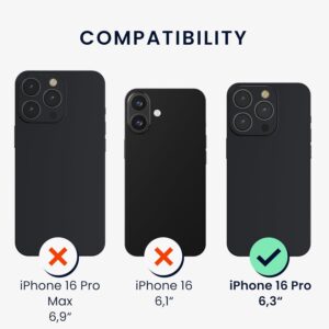 kwmobile Cover per iPhone 16 Pro Custodia – Back Case per Smartphone in Silicone TPU – Protezione Gommata – ardesia scuro