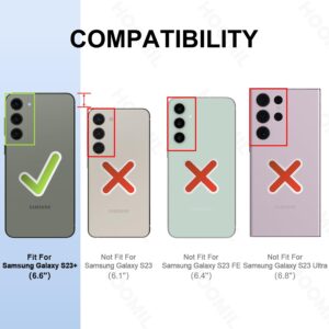 HOOMIL Cover per Samsung Galaxy S23+ Plus 5G (6,6 Pollici), Custodia Anti-Ingiallimento, Antiurto e Anti-Graffi, Retro Rigida Trasparente – Blu