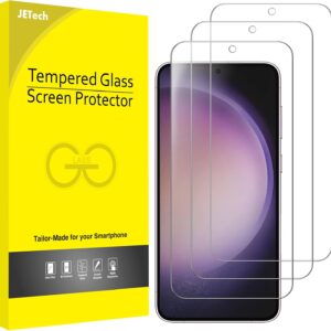 JETech Pellicola Protettiva per Samsung Galaxy S23 Plus 5G 6,6 Pollici, Vetro Temperato Film, Compatibile ID Impronte Digitali, HD Chiaro, Pacco da 3