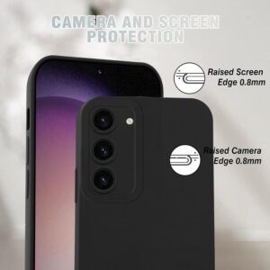 Vauki Cover per Samsung Galaxy S23 5G con Cordino, Silicone Custodia con Laccio Collana Tracolla, Antiurto Ultra-Sottile Protettiva Cellulare Case per Samsung S23, Nero