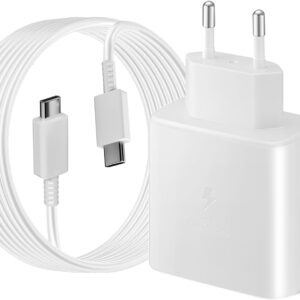 45W USB C Caricabatterie a Ricarica Super Veloce per Samsung Galaxy S25 S24 S23 S22 S21 S20 Ultra/Plus/FE, Tab S9 S8 S10+, Note10+, A71, Alimentatore USB C Spina con 2M 5A Cavo Tipo C Caricatore