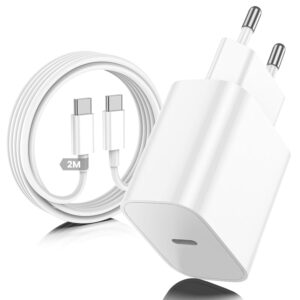 20W Caricabatterie Rapido for iPhone 16 15 con Cavo USB C a C 2m per Apple iPhone 16 Pro Max/15 Plus/iPad Pro 12.9/11 inch/Air/Mini Tipo C Cavetto Ricarica Caricatore per USB C Carica Batteria
