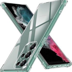 iVoler Cover per Samsung Galaxy S23 Ultra 5G, Custodia Trasparente per Assorbimento degli Urti con Paraurti in TPU Morbido, Sottile Morbida in Silicone TPU Protettiva Case