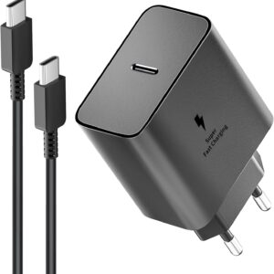 45W USB C Caricatore Caricabatterie Rapido Caricabatterie Sumsamg Veloce con 2M Cavo per Samsung Galaxy S25 S24 S23 S23+ /S23 Ultra /S22/S21/S20/Note20/A73/A53/S10 Tipo C Spina Ricarica Adattatore
