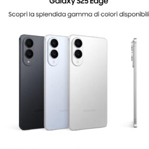 SAMSUNG Galaxy S25 Edge, Smartphone AI, Display 6.7” QHD+ Dynamic AMOLED 2X, Fotocamera 200MP, RAM 12GB, 512GB, 3.900 mAh, Blu Ghiaccio Titanio [Versione italiana], Solo smartphone