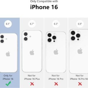 ZTOFERA Custodia per iPhone 16, custodia trasparente con motivo floreale carino per donne e ragazze, custodia sottile in TPU con 4 angoli, custodia per iPhone 16, fiore rosa