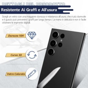 RongZy Coperchio Batteria per Samsung Galaxy S23 Ultra 5G 2023 Coperchio Posteriore per Galaxy S23 Ultra 5G 2023 Cover Batteria per Telefono Sostituzione Copribatteria(Nero)