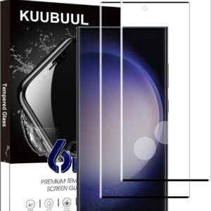 KUUBUUL Pellicola Protettiva per Samsung S23 Ultra, 2 Pezzi Vetro Temperato per Samsung Galaxy S23 Ultra, Senza Bolle, Durezza 9H, HD Chiaro