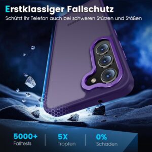 PuyaTeya Cover Compatibile con Samsung Galaxy S23, Protettiva Opaca Oleorepellente, Antiurto Anticaduta Anti-Impronte Antigraffio (Viola Scuro)