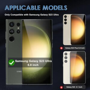 NicMool Privacy Pellicola Protettiva per Samsung Galaxy S23 Ultra 5G [2+2 Pezzi] TPU Anti-Spia Pellicola + Vetro Temperato Pellicola Fotocamera