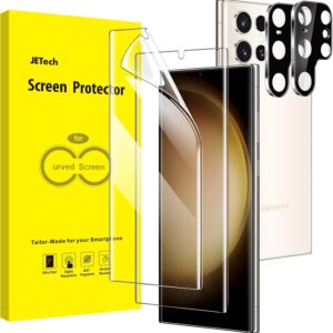 JETech Pellicola Protettiva per Samsung Galaxy S23 Ultra 5G 6,8 Pollici con Protezione di Obiettivo Fotocamera, TPU Flessibile, Compatibile ID Impronte Digitali, HD Chiaro, Pacco da 2 Ciascuno