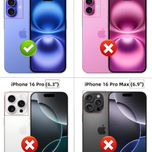 Dechyi Cover per Iphone 16 6.1 Pollici con Vetro Temperato Custodia con Scorrevole Protezione Fotocamera Custodia Rotante Anello Supporto Antiurto TPU Bumper Custodie-Nero
