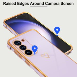 Keteen Custodia Compatibile con Samsung Galaxy S23 Cover Case Carina Motivo Cuore Silicone TPU Ultra Sottile Antiurto & AntiGraffio Cover per Samsung Galaxy S23, Viola