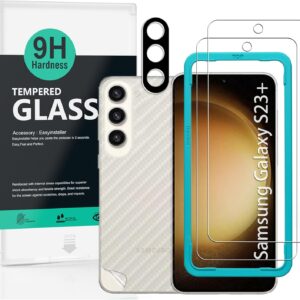 Ibywind 2 Pezzi Vetro Temperato per Samsung Galaxy S23+/S23 Plus 5G 6,6″,con 1 Pezzo Pellicola Fotocamera,Pellicola posteriore da 1 pezzo,Anti Graffio,Senza Bolle