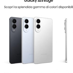 SAMSUNG Galaxy S25 Edge, Smartphone AI, Display 6.7” QHD+ Dynamic AMOLED 2X, Fotocamera 200MP, RAM 12GB, 512GB, 3.900 mAh, Titanio Nero Intenso [Versione italiana], Solo smartphone