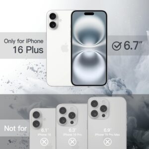 JETech Cover Magnetica per iPhone 16 Plus 6,7 Pollici Compatibile con MagSafe, Antiurto Paraurti Custodia, Solida Colore Opaco TPU Telaio, Anti-Graffio Retro Trasparente (Bianco)