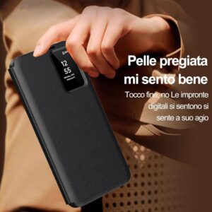 Custodia Smart View per Samsung Galaxy S23 5G [Con Carta Fessura] Cover Galaxy S23 5G Clear View Flip Pelle in Libro Portafoglio Flip, Carta Fessura, Wallet per Samsung S23 Custodie S View