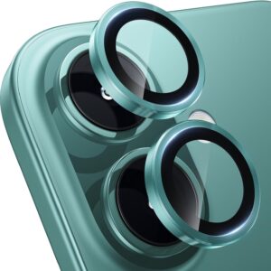 WSKEN Per protezione della fotocamera iPhone 16/16 Plus, durezza 9H, antigraffio, senza bolle, HD, vetro temperato in metallo, protezione schermo in vetro temperato, pellicola protettiva in vetro