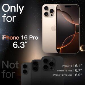 JETech Cover Magnetica per iPhone 16 Pro 6,3 Pollici Compatibile con MagSafe, Lustro Metallico di Lusso Opaca Posteriore Sottile Antiurto Placcatura Cellulare Custodia (Titanio Sabbia)