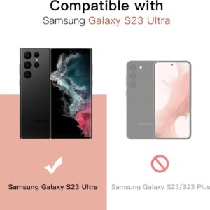 JETech Pellicola Fotocamera per Samsung Galaxy S23 Ultra 5G 6,8 Pollici, 9H Vetro Temperato Copri Anello Individuale in Metallo, Installazione Facile, HD Chiaro, 1 Set (Phantom Black)
