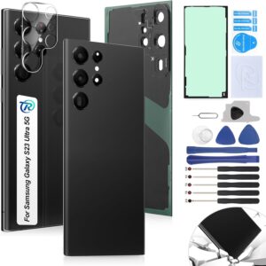 RongZy Coperchio Batteria per Samsung Galaxy S23 Ultra 5G 2023 Coperchio Posteriore per Galaxy S23 Ultra 5G 2023 Cover Batteria per Telefono Sostituzione Copribatteria(Nero)
