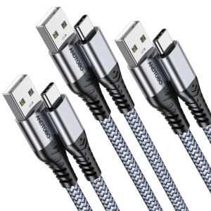 ANDTOBO Cavo USB A a USB C 3.1A, [3Pezzi 1Metri] Cavo USB Type C Ricarica Rapida Cordone di Ricarica Intrecciato Per iPhone 16/15 Plus Pro Max, Samsung S21 S22 S23 S23+ S23 Ultra S20 S10 S9, Pixel 7