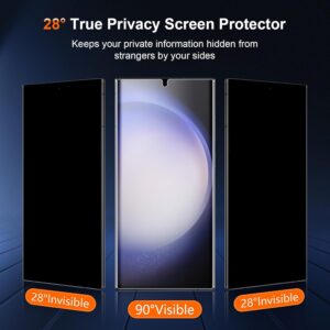 JEHOO 2 Pezzi per Samsung Galaxy S23 Ultra TPU Privacy Pellicola Protettiva, Supporta il riconoscimento delle impronte digitali, Anti-Spia, Senza Bolle Copertura Completa Protezione Schermo TPU Film
