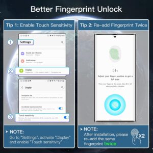 JETech Pellicola Protettiva per Samsung Galaxy S23 Ultra 5G 6,8 Pollici con Protezione di Obiettivo Fotocamera, TPU Flessibile, Compatibile ID Impronte Digitali, HD Chiaro, Pacco da 2 Ciascuno