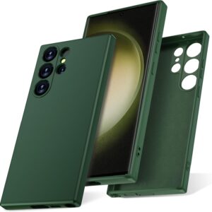Watana Cover per Samsung Galaxy S23 Ultra Custodia in Silicone, Custodia Antiurto Case Sottile in Silicone TPU con Strato Interno in Fibra per samsung S23 Ultra, Verde
