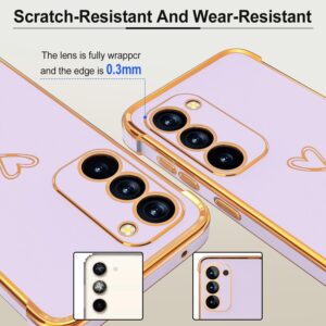 Keteen Custodia Compatibile con Samsung Galaxy S23 Cover Case Carina Motivo Cuore Silicone TPU Ultra Sottile Antiurto & AntiGraffio Cover per Samsung Galaxy S23, Viola