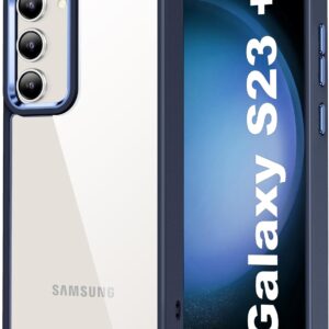 HOOMIL Cover per Samsung Galaxy S23+ Plus 5G (6,6 Pollici), Custodia Anti-Ingiallimento, Antiurto e Anti-Graffi, Retro Rigida Trasparente – Blu
