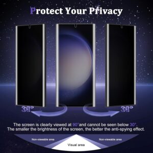 HeeYeal Privacy Pellicola Protettiva per Samsung Galaxy S23 Ultra 5G, TPU Flessibile, [2 Pezzi] Non Vetro, Anti-Spy Anti-Graffio, Pellicola Protettiva Morbida per Samsung Galaxy S23 Ultra 5G