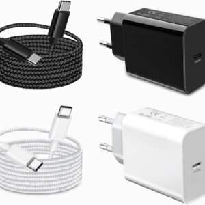 2Pack 45W Caricatore USB C con Cavo per Samsung Galaxy S24/S25 Plus/S24 Ultra/S23 FE/S23 Ultra/S22 S21 S20,Z Fold 4 5 6/Z Filp/Note 20,A55 A15 A25 A54 A35 5G A53 Caricabatterie Ricarica Super Veloce