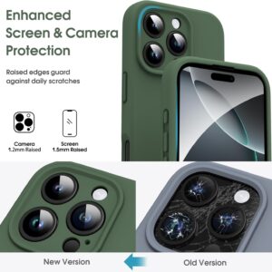 Supdeal Custodia in Silicone Liquido per iPhone 16 Pro Max, [Protezione Fotocamera] [Cover in Microfibra] [Protezione a 4 Strati], Case Ultrasottile e con Presa Comoda, 6,1 Pollice, Verde