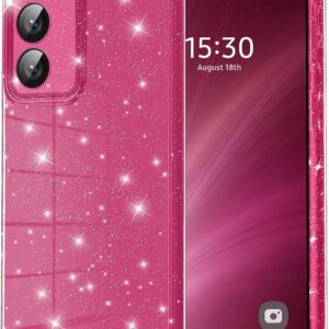 Eherui Custodia per Samsung Galaxy S23 5G con glitter, in silicone e TPU, anti-impronte, antiurto, sottile, antigraffio e custodia protettiva per Samsung S23, rosa lilla
