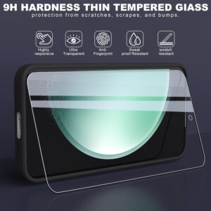 THIYUFUNS Cover per Samsung Galaxy S23 FE 5G con 2 Pezzi Vetro Temperato Pellicola Protettiva,Liquid Silicone TPU Custodia Slim per Samsung Galaxy S23 FE – Nero